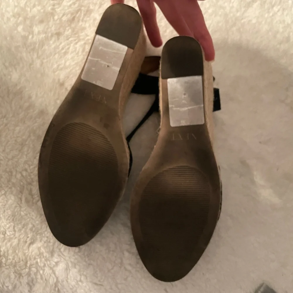 Next Forever Comfort Black Espadrille Short Heel Wedges